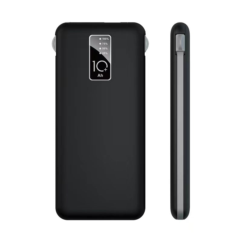 Zore PW-05 Hızlı Şarj Led Göstergeli Micro Lightning Type-C Kablolu Taşınabilir Powerbank 10000mAh Siyah
