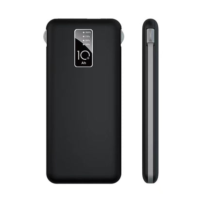 Zore PW-05 Hızlı Şarj Led Göstergeli Micro Lightning Type-C Kablolu Taşınabilir Powerbank 10000mAh Siyah