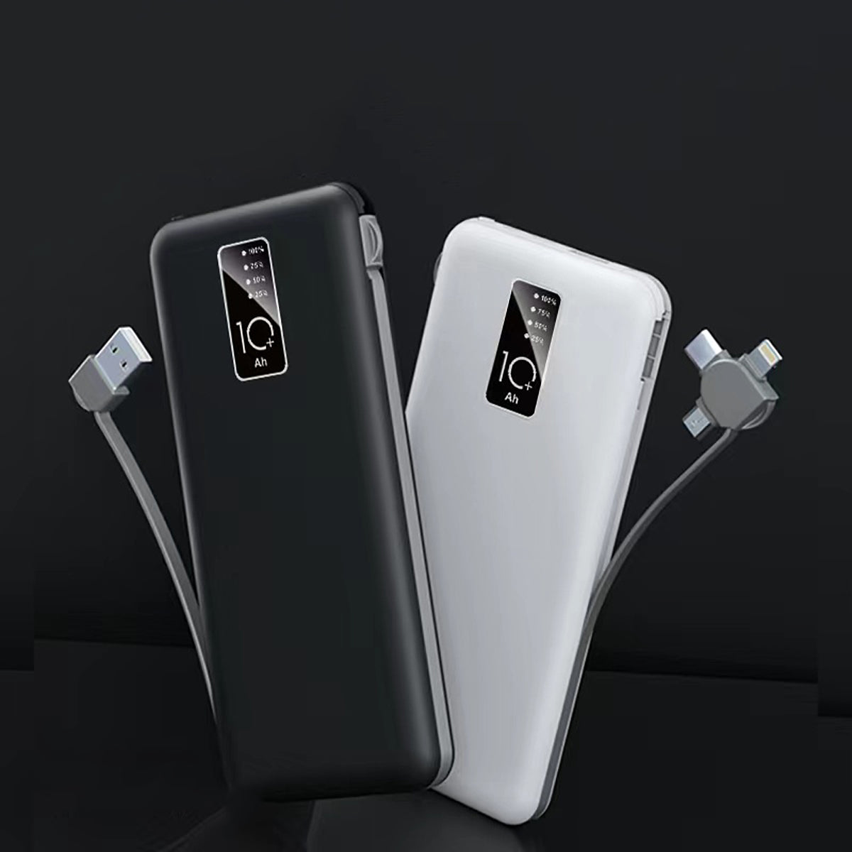 Zore PW-05 Hızlı Şarj Led Göstergeli Micro Lightning Type-C Kablolu Taşınabilir Powerbank 10000mAh Siyah