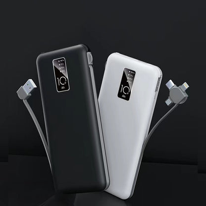 Zore PW-05 Hızlı Şarj Led Göstergeli Micro Lightning Type-C Kablolu Taşınabilir Powerbank 10000mAh Siyah