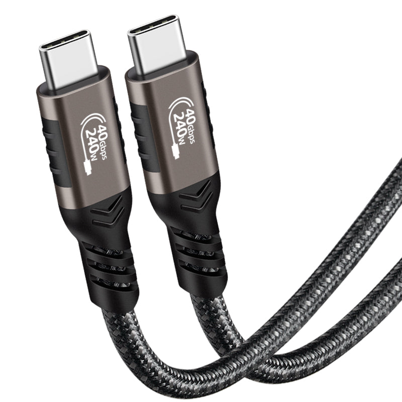 Zore QG01 Type-C to Type-C USB4 PD Data Kablosu 240W 40Gbps 8K@60Hz 0.2 Metre Siyah