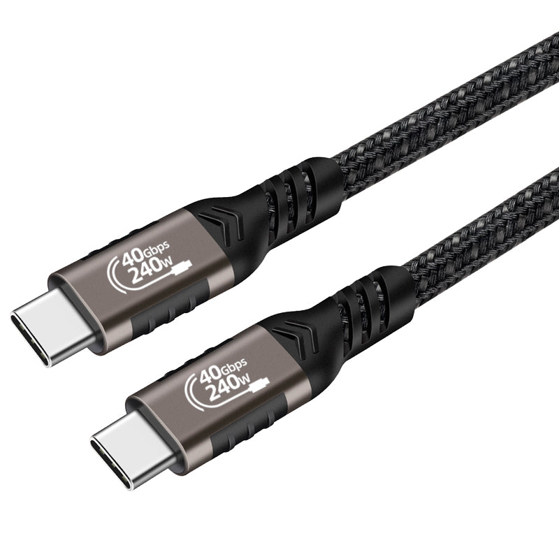 Zore QG01 Type-C to Type-C USB4 PD Data Kablosu 240W 40Gbps 8K@60Hz 0.2 Metre Siyah