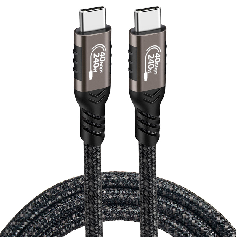 Zore QG01 Type-C to Type-C USB4 PD Data Kablosu 240W 40Gbps 8K@60Hz 0.2 Metre Siyah