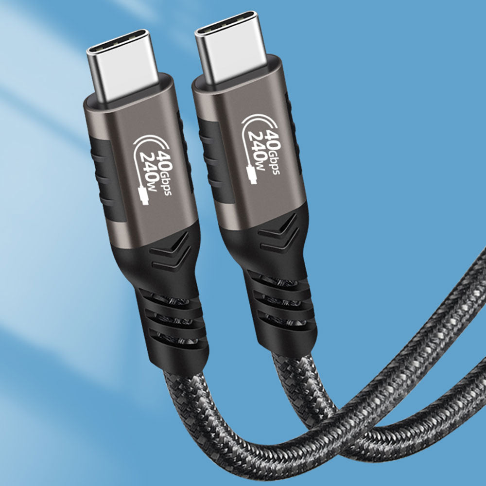 Zore QG01 Type-C to Type-C USB4 PD Data Kablosu 240W 40Gbps 8K@60Hz 0.2 Metre Siyah