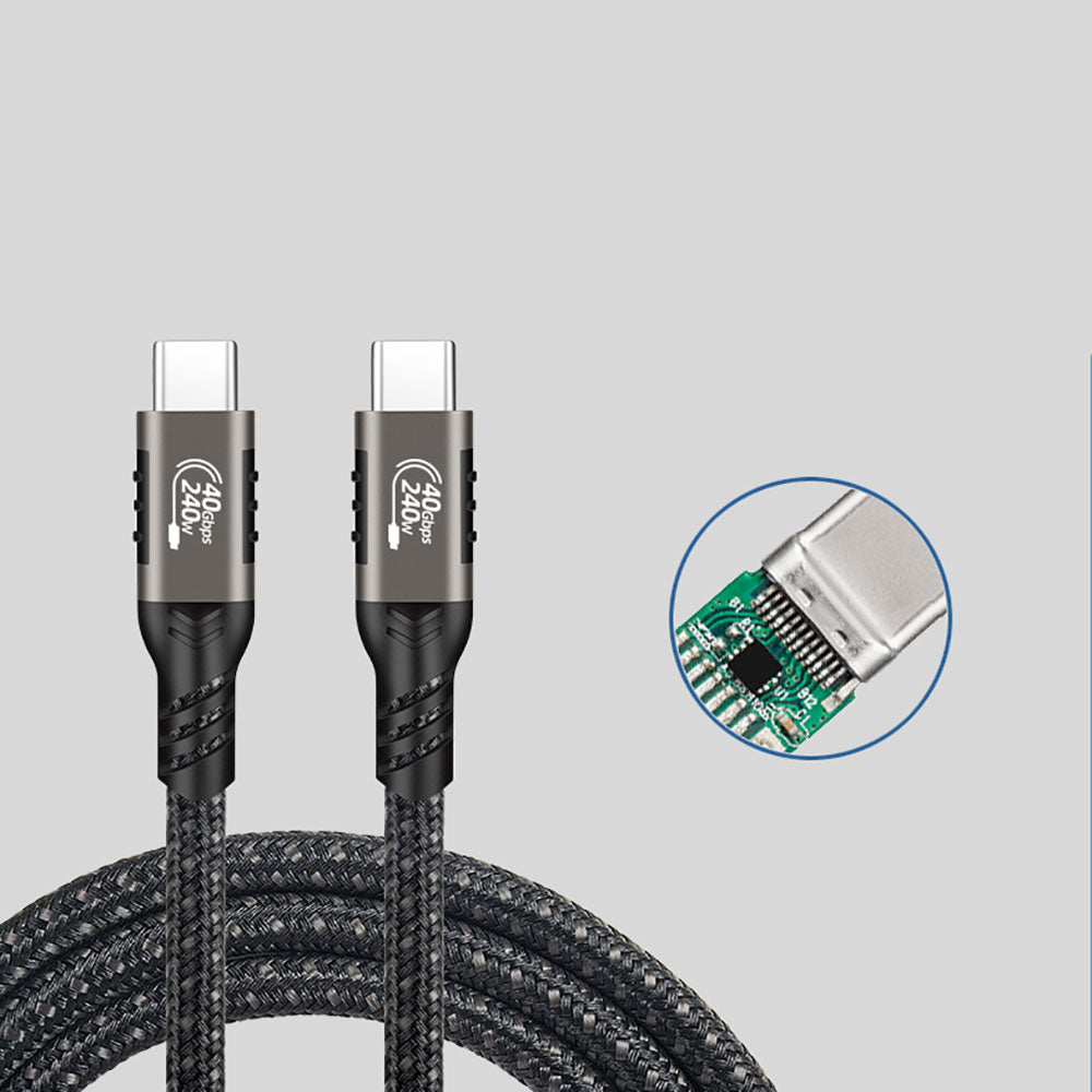 Zore QG01 Type-C to Type-C USB4 PD Data Kablosu 240W 40Gbps 8K@60Hz 0.5 Metre Siyah