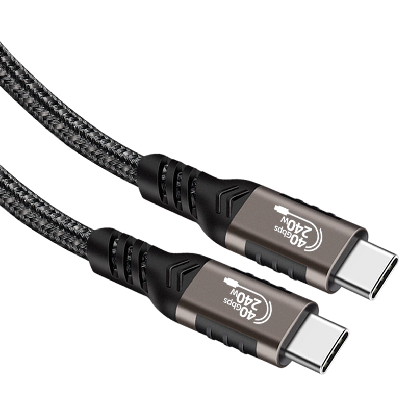 Zore QG01 Type-C to Type-C USB4 PD Data Kablosu 240W 40Gbps 8K@60Hz 0.5 Metre Siyah
