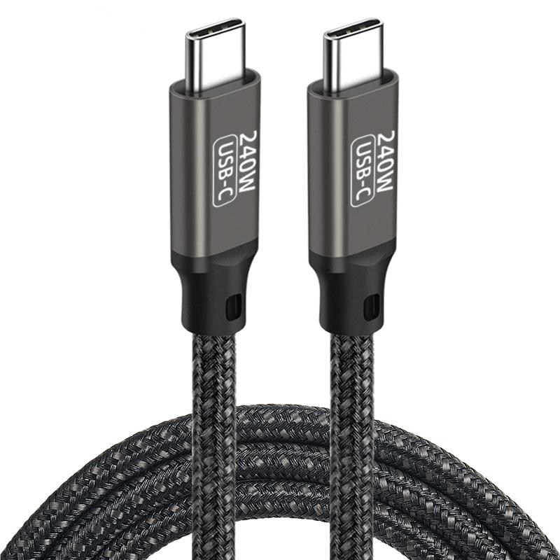 Zore QG02 Type-C to Type-C PD3.1 Data Kablosu 240W 480Mbps 1 Metre Siyah
