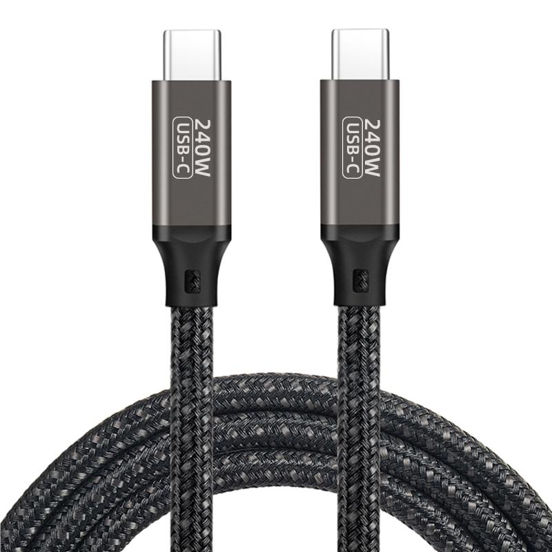 Zore QG02 Type-C to Type-C PD3.1 Data Kablosu 240W 480Mbps 1 Metre Siyah
