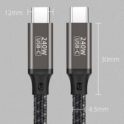 Zore QG02 Type-C to Type-C PD3.1 Data Kablosu 240W 480Mbps 1.5 Metre Siyah