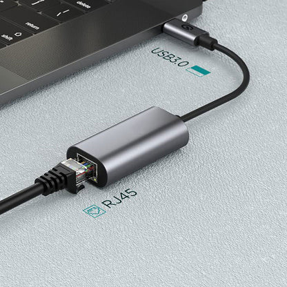 Zore QG03 USB-A to RJ45 USB3.0 Ethernet Dönüştürücü Kablo 1000Mbps 22cm Siyah