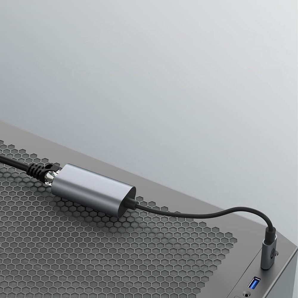 Zore QG03 USB-A to RJ45 USB3.0 Ethernet Dönüştürücü Kablo 1000Mbps 22cm Siyah