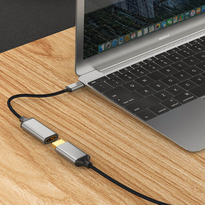 Zore QG05 8K 60 Hz Görüntü Kalitesi Type-C to HDMI Dönüştürücü 15cm Gümüş