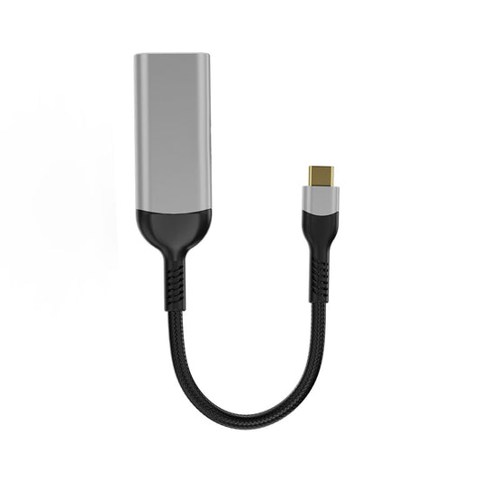 Zore QG07 8K 60 Hz Görüntü Kalitesi Type-C to Display Port Dönüştürücü 15cm Gri