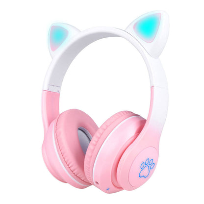 Zore STN-28 Pro Kedi Kulaklı Tasarımlı RGB Işıklı Bluetooth Kulaklık Yeşil