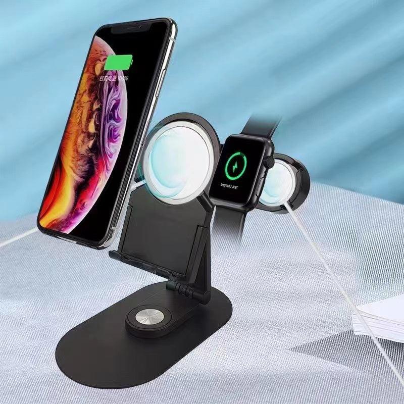 Zore SX08 Magsafe Şarj Bölmeli Telefon - Akıllı Saat Standı Beyaz