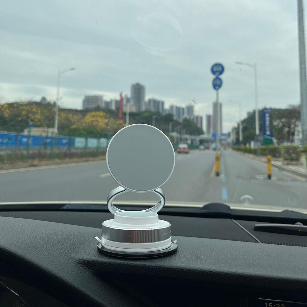 Zore T28 Vakum Özellikli 360 Derece Dönebilen Magnetik Telefon Tutucu Beyaz