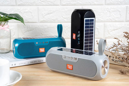 Zore TG182 Güneş Enerjili FM Radyo Özellikli AUX USB Kart Okuyucu Portlu Bluetooth Hoparlör Speaker Siyah