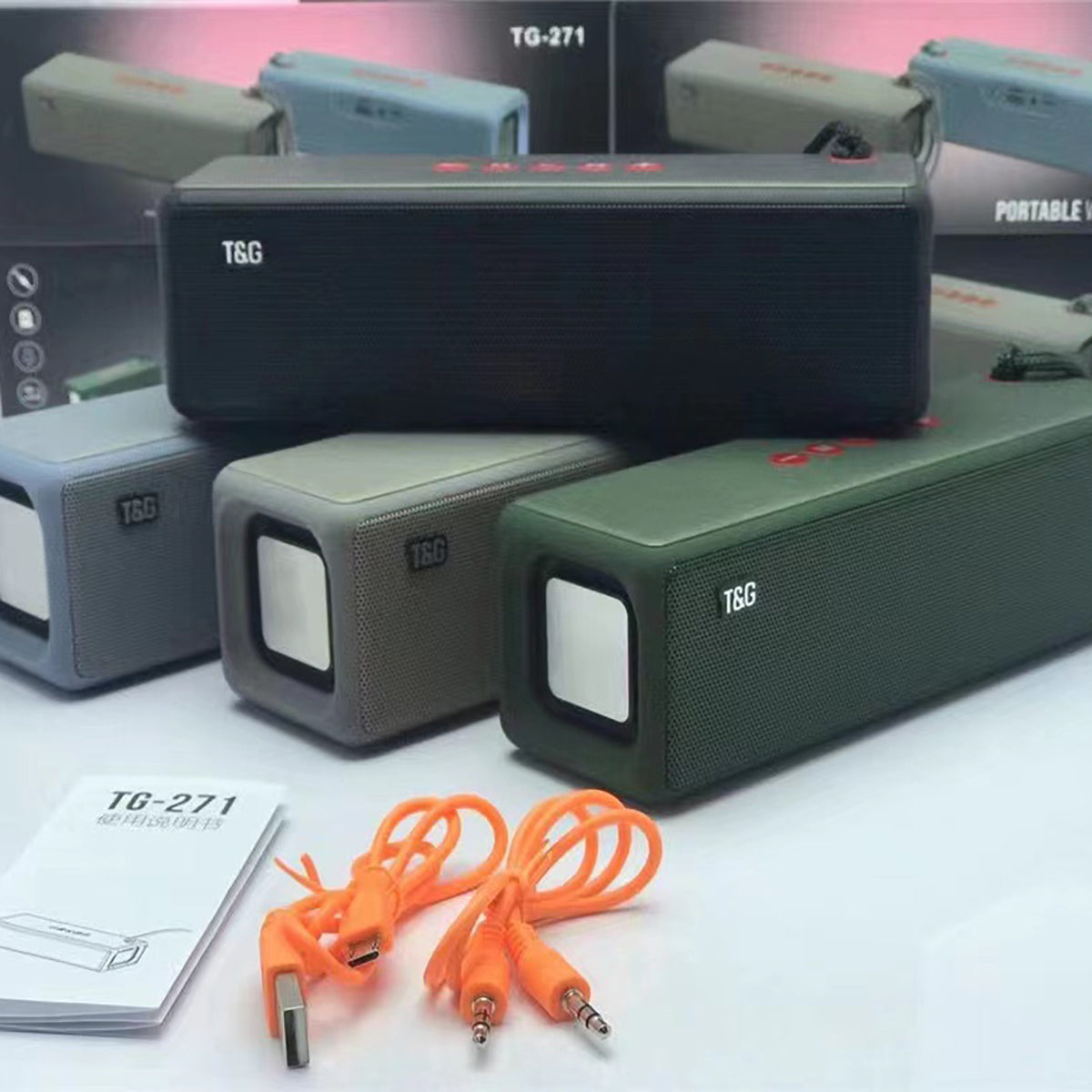 Zore TG271 İp Aksesuarlı FM Radyo Özellikli AUX USB Kart Okuyucu Portlu Bluetooth Hoparlör Speaker Siyah
