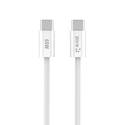 Zore Vol Serisi Type-C to Type-C PD Şarj ve Data Kablosu 65W 3A 1 Metre Beyaz
