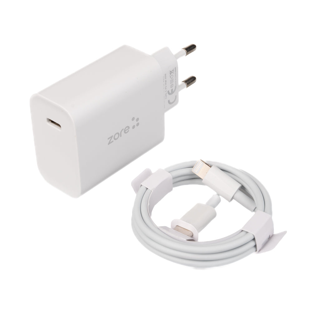 Zore XMac Serisi X7 Type-C to Lightning Ev Şarj Aleti 20W Beyaz