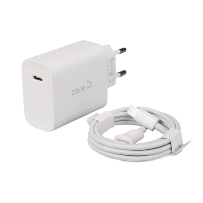 Zore XMac Serisi X7 Type-C to Lightning Ev Şarj Aleti 20W Beyaz